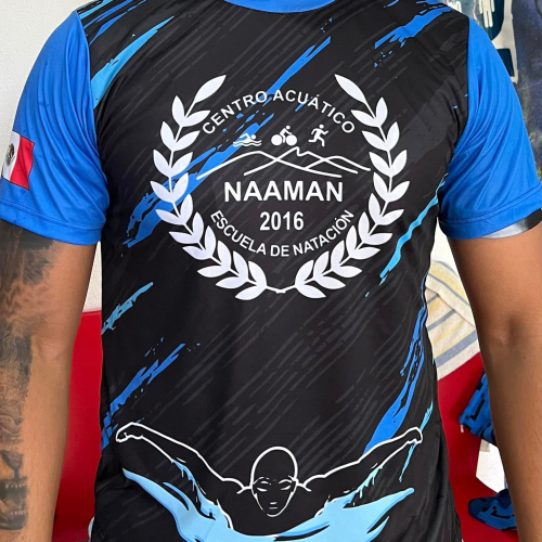 PLAYERA COLOR NEGRA-AZUL