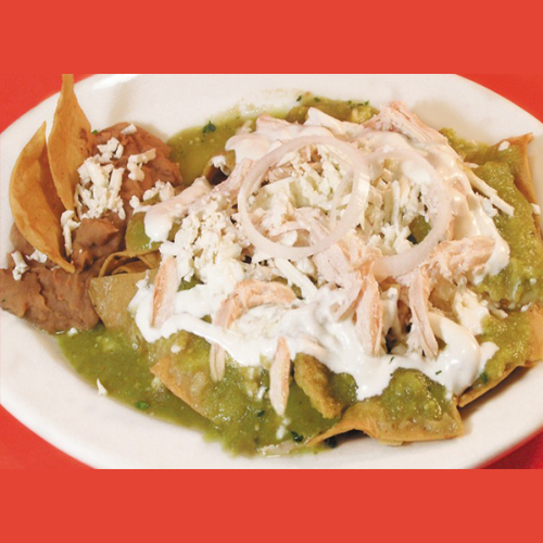 Chilaquiles verdes con pollo